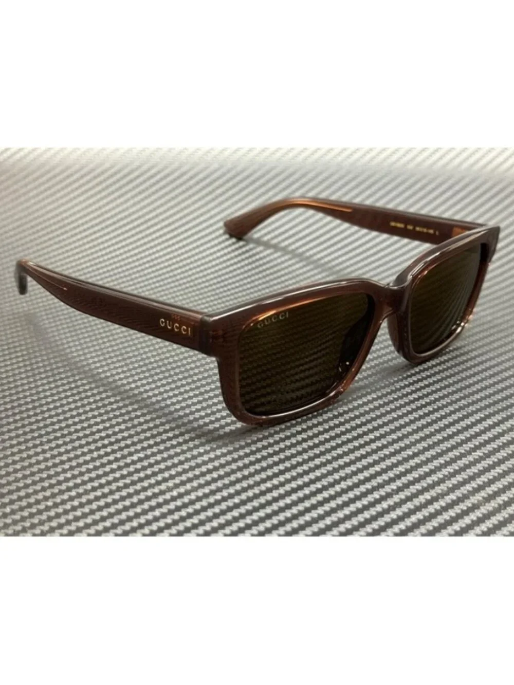 New Gucci Men Brown Transparent Sunglasses 56-18-145